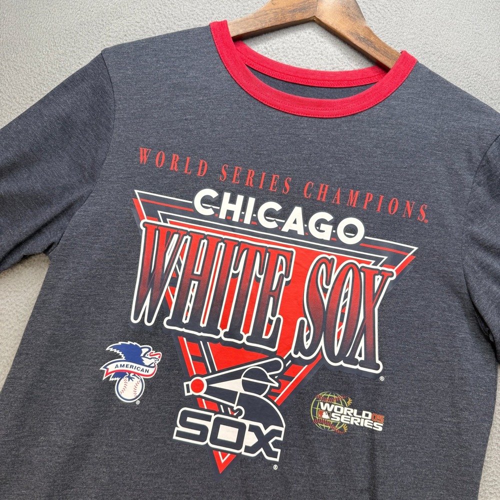 Chicago White Sox World Series T Shirt New Era Mens S Gray/Red Cotton Blend Tee
